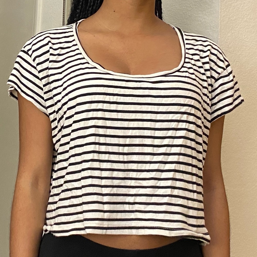 Black and White Crop Top